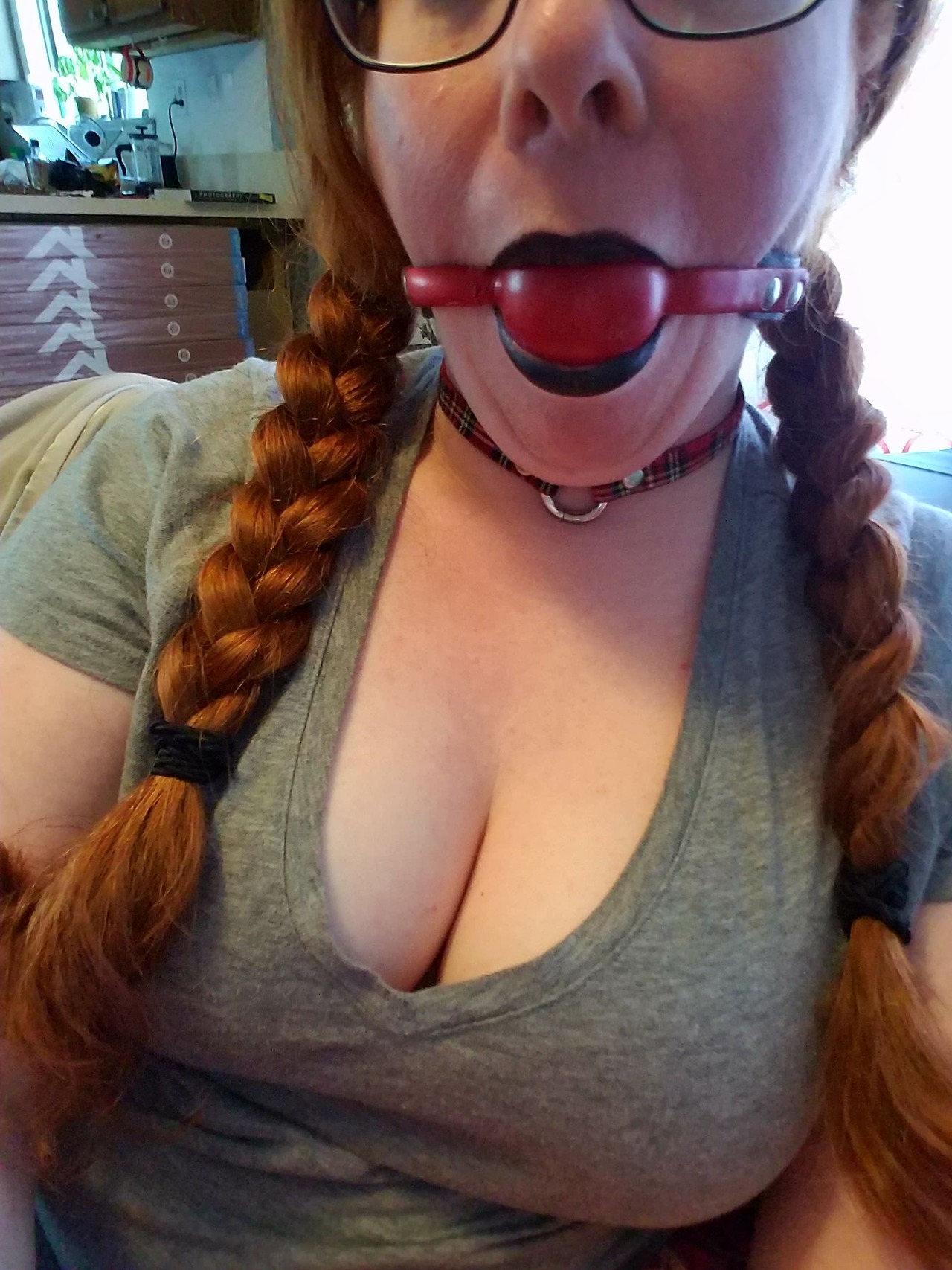 amateurgags:  manic-pixie-ginger-slut:Enjoying my day off. Drooling from more than