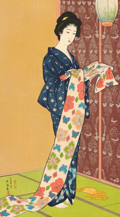 Girl in Summer Costume, Hashiguchi Goyō, 1920
