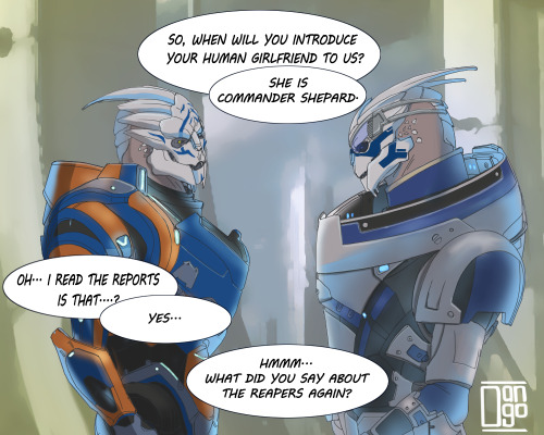 I always want to know what really happened when Garrus meet his dad again after end ME 2. And have a