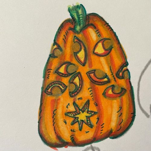 Day 11 of #inktober2021 I forgot to post last night! Oops. I decided to try again on the #pumpkin wi