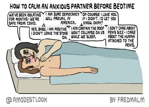 A MODEST LOOK AT how to calm an anxious partner before bedtime