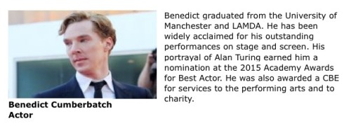 benophiedaily:BENEDICT CUMBERBATCH appointed as visiting fellow of Lady Margaret Hall, Oxford Univer
