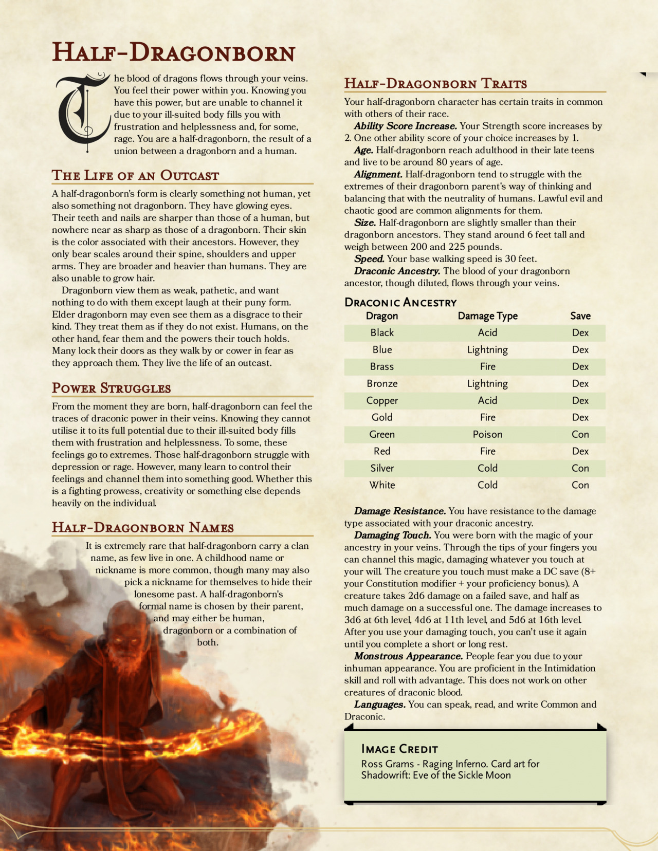 DnD 5e Race] Half-Dragon