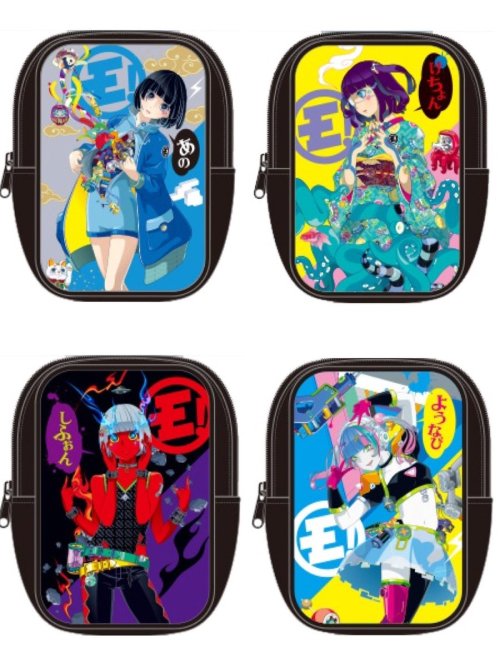 Illustrated pouches for idol group You’ll Melt More! by Hiroyuki-Mitsume Takahashi available at UFO 