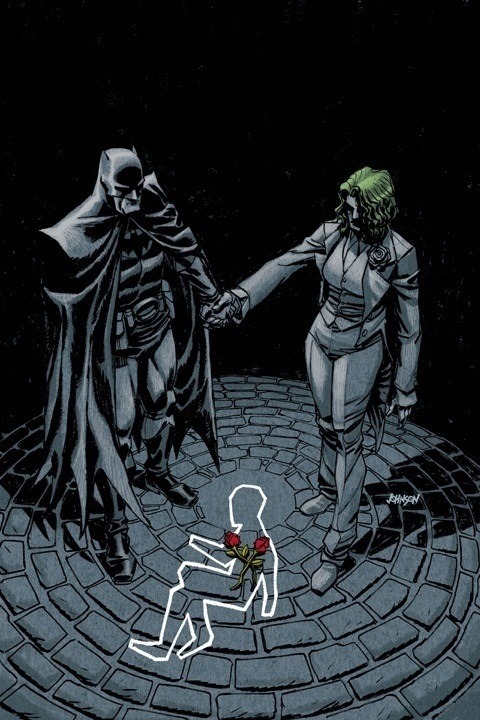  An alternate universe where Bruce Wayne died instead of his parents. Causing his father Thomas Wayne to become Batman and his mother Martha to go insane and become the Joker.   Mind = Blown