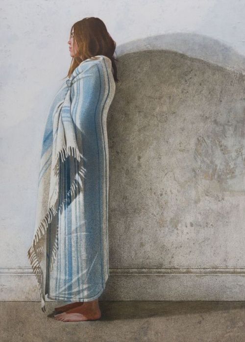huariqueje: Standing Figure with Blanket   -    Maxwell Doig British,b.1966- acrylic 