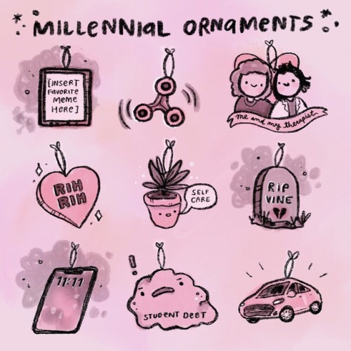 millennial ornaments drawn 4 hellogiggles