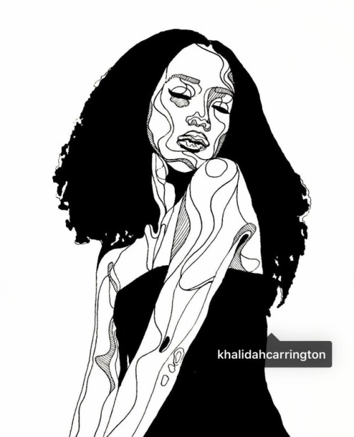 khalidahcarrington:Loredana ituah @themindofmutiny Graphite and ink on Bristol 8.5x11 IG @khalidahca