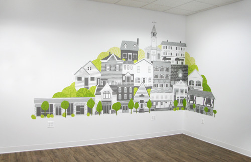 I painted a mural at Kiln & Co’s new space in Vienna, Virginia. They wanted an illustrativ