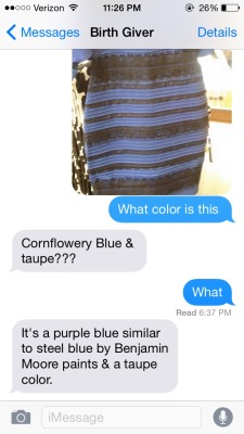 jareauscheetos:  Clearly it’s not black and blue or white and gold its taupe and cornflower blue you can all go to bed now