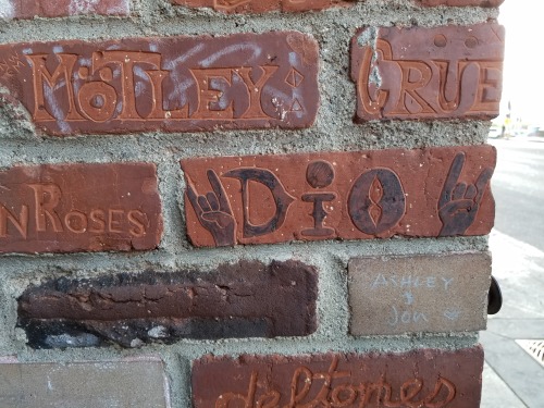 The brick wall out front of the legendary Rainbow Bar & Grill on the Sunset Strip, where Led Zep