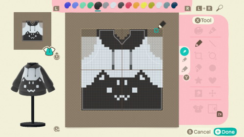 I made my very first custom design in ACNH! ♥It’s based off of a sweater i saw online. Included the 