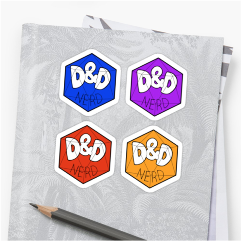 DnD nerd stickers on redbubble!(left) (right)