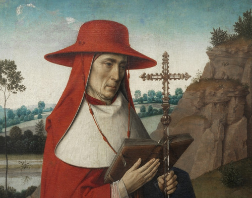 Dieric Bouts - Martyrdom of St. Erasmus (1458). Detail.