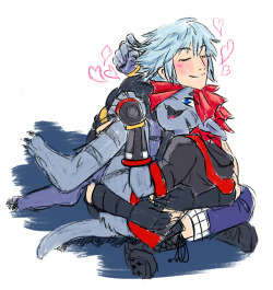 nikutsuneart:   and a very happy soriku day to this fine young man and his big stupid cat  