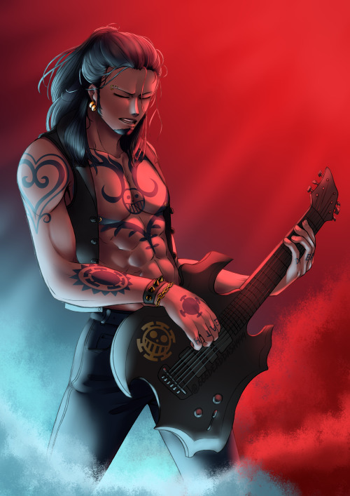 Rock guitarist Trafalgar Law! And yes he has long hair! I love him so much~ 