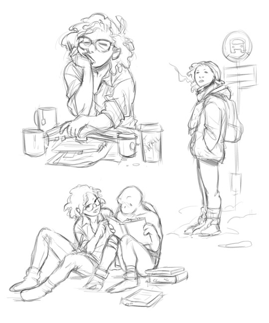 hannahvardit:Turt sketch dump!My own personal interpretation of April is that she’s a journalism grad student with a minor in urban ecology (also tired, very very tired). My interpretation of the boys is that they collectively share one brain cell.