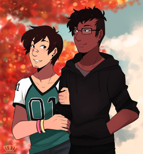 princessharumi:  mine and @girlcarnivore ‘s ocs, Sasha and Dante who love each other very much !! they’re taking an autumn walk through their college campus ~ 