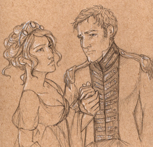 spectral-musette:A plethora of Obi-Wan/Satine historical AU portraits!(if I’m going to draw th