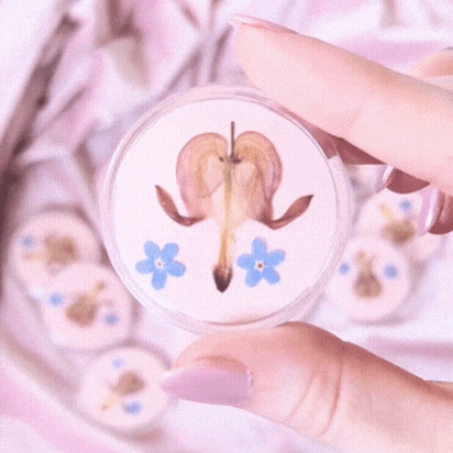 Bleeding Hearts & Forget-me-not Pressed Flower Pins Inspired By The Song "scorpion Grass"