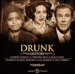 crissle:  I’m on Drunk History tonight telling a story about Harriet Tubman. I don’t really remember how this went, but Octavia Spencer is playing Harriet so it can’t be a total disaster. Airs at 10:30p ET on Comedy Central.