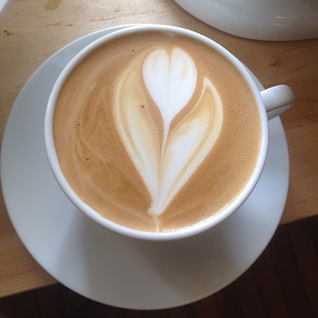 First #latte in about a month, not bad! #homemade #freepour #latteart #breville #espresso #art #coffeeart #coffee #baltimore