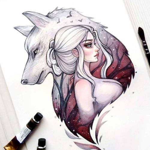 Ciri and the White Wolf‍