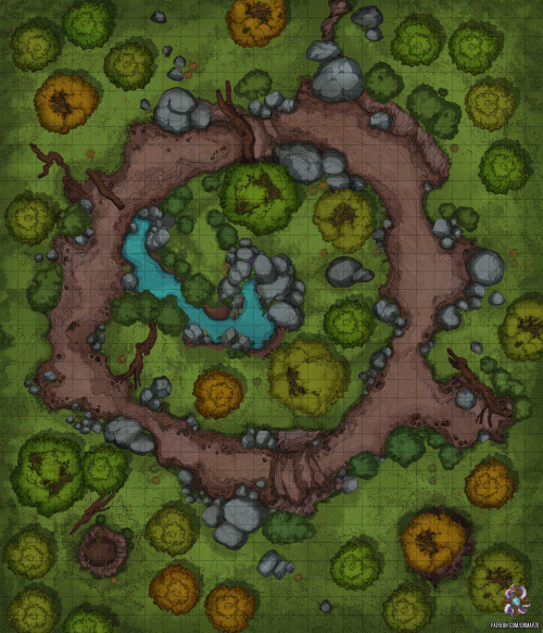 Hello, everyone!The map of today features a small spring atop a small hill. Big rocks surround the t