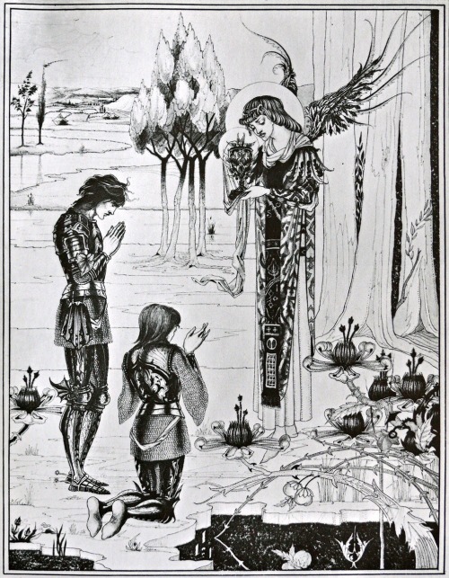 songesoleil:Le Morte d’Arthur by Sir Thomas Malory. -The Achieving of the Sangreal.Art by Aubrey Bea