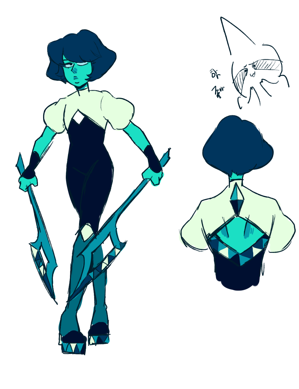 No idea — old drawings of green tsavorite. (man I drew her A...