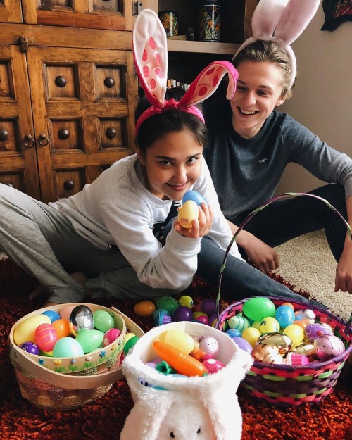 Happy Easter!  From the Andi Mack cast in past years.  Molly Jackson, Parker Queenan, Luke Mullen.