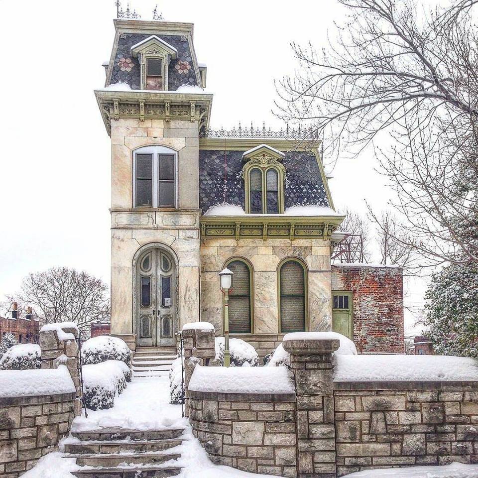 steampunktendencies: Snowy Victorian Houses 3 Snowy Victorian 1 &amp; 2 