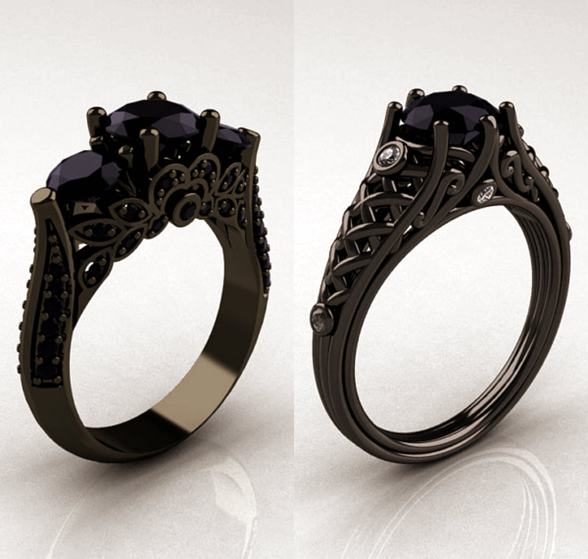 ifiweretomarry:  I want a black diamond, black gold engagement ring.