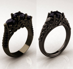 Ifiweretomarry:  I Want A Black Diamond, Black Gold Engagement Ring.