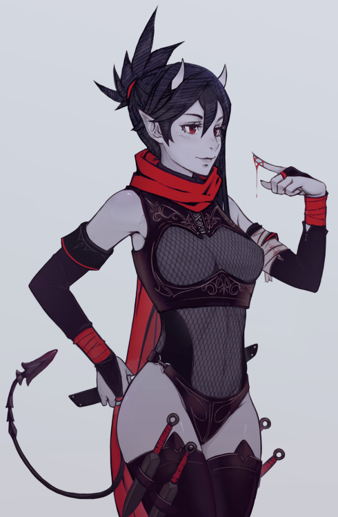 unsomnus:  Doodle I decided to clean up. +1 Demon Girl.   Deviantart  ||  Pixiv  ||  Twitter  ||  Instagram  