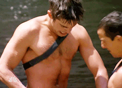 famousmeat:  Zac Efron & Bear Grylls touch each other on Running Wild