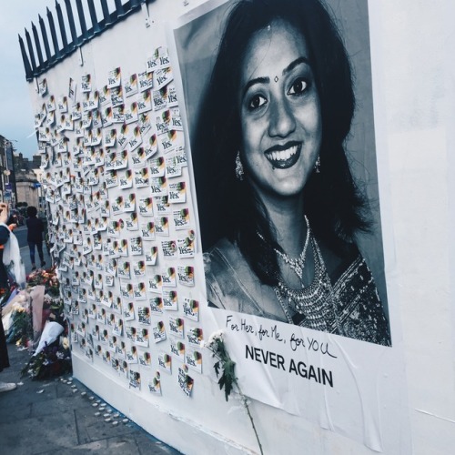 tiocfaidharlulz: The Savita Halapannavar Mural 26/05/18, Portobello, Dublin. The day justice was served for all who have suffered at the hands of the 8th amendment.   Ar dheis Dé go raibh a hanam. Go raibh mile maith agat, Savita. 