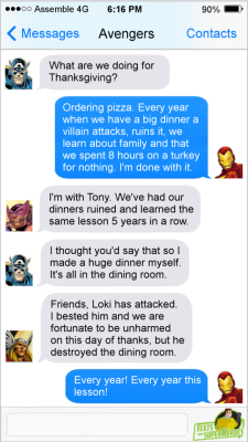 fromsuperheroes:  Texts From Superheroes: Best of Thanksgiving  Nude Sword Day needs to be a thing.