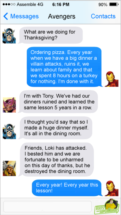 fromsuperheroes:  Texts From Superheroes: Best of Thanksgiving  Nude Sword Day needs to be a thing.