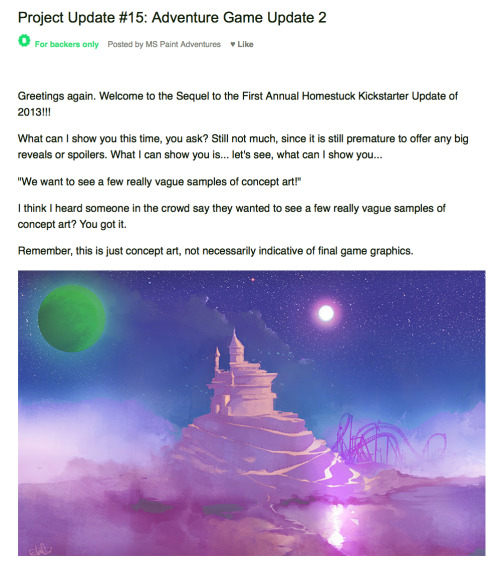 adiostoreadumb: Here’s the full new Homestuck Kickstarter email update. You’re welcome.