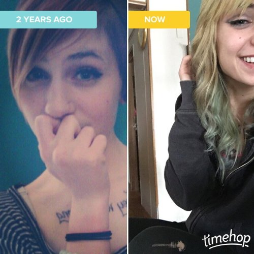 Guys two years ago I chopped all my hair off I am happy to say I am never doing that again #throwbac