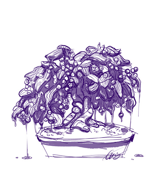 Patreon sketch requests from november and december!a dnd character, and a bonsai but “not made of tr