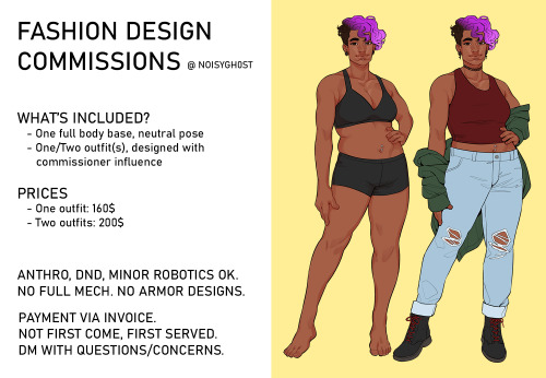  Fashion Design Commissions are OPEN!   Please read and fill out the form linked below to request a 