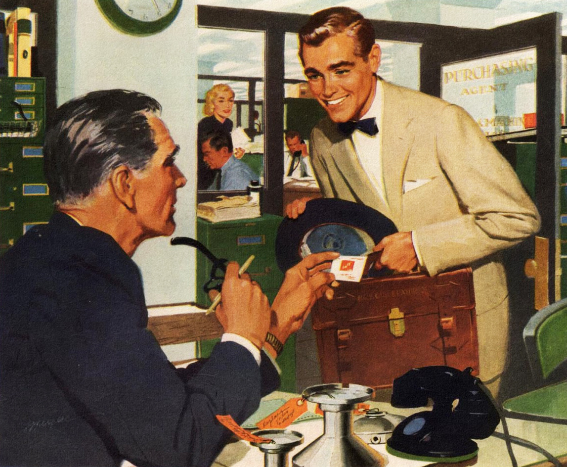 The First Sales Call, art by Robert Meyers.