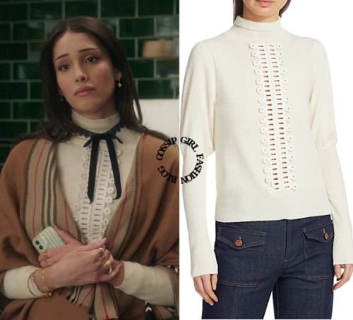 Who: Zión Moreno as Luna LaWhat: See by Chloé Lace Trim Knit Turtleneck - Sold OutWhere: 1x04 “Fire 