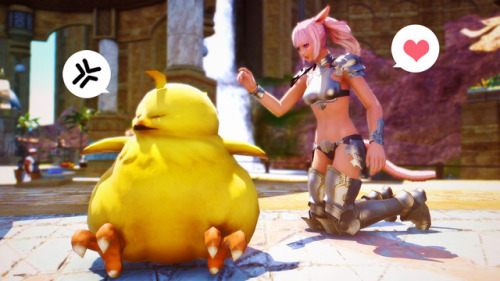 clovermemories: K’mih and her affinity with fat chocobos.