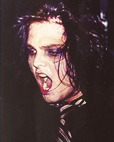 tonightwillitevercome:           Gerard + purple makeup           