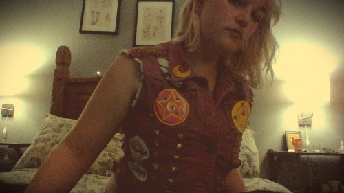 loloschucks:  ok so my friend bloodyqueefs made me this custom feminist sailor moon vest. I am beyond words with how amazing this turned out and how amazing it makes me feel. Contact her if you want a custom vest too.  Fuck with me? And on behalf of