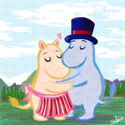 biocchi:  Guess my favourite childhood show that I have been recently rewatching the episodes of~ Okay, yeah, you can tell I got really lazy on the background, but I DON’T CAAAAAAARE.Moominmamma &amp; Moominpappa © Tove Jansson   I actually really