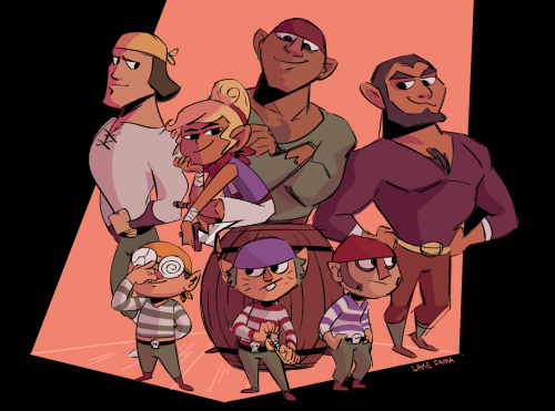 lakefama:a pirate crew can be a snarky 12 year old and 6 gay men that would die for her